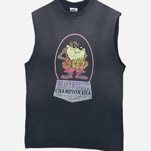 Vintage 1991 Acme Taz Tasmanian Devil Looney Tunes Boxing Tank Top L Shirt Mens